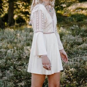Elegant Cream Lace Dress